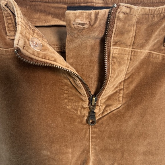 Venezia Womens Suede Feeling Brown Distressed Pant Boho Hipster Low Rise Zip 16R - Picture 4 of 13